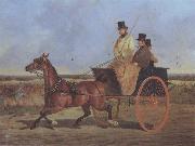 John Frederick Herring A Horse and Trap on the York Road oil on canvas